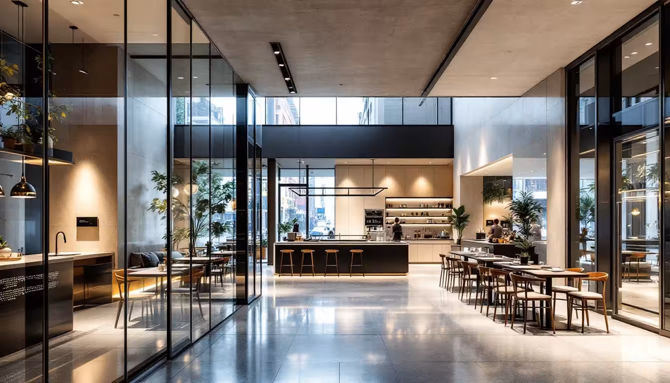 Diseño interior en arquitectura comercial que mejora la experiencia del cliente en tiendas y restaurantes.
